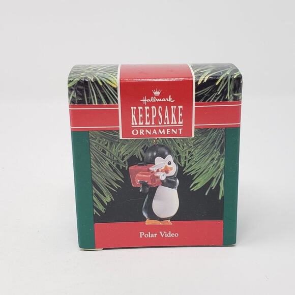 1990 Hallmark Polar Video Handcrafted Keepsake Holiday Christmas Ornament - Picture 1 of 5